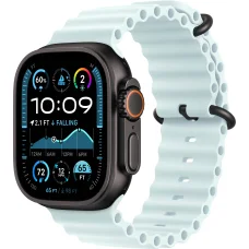 Apple Watch Ultra 2 49mm Black Titanium Case with Ice Blue Ocean Band 2024